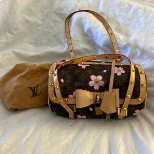 Louis Vuitton Papillon Handbag Limited Edition Cherry Blossom Monogram Brown